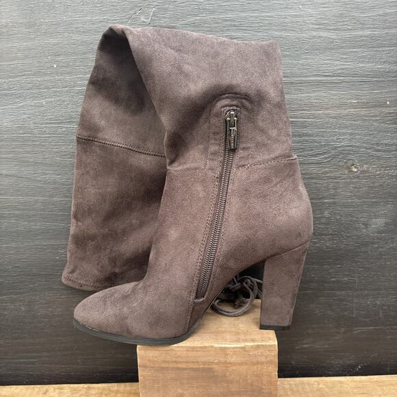 NWOT Vince Camuto Madolee Over the Knee Boot Taupe Grey Suede Side Zip US 7.5 M - Picture 12 of 16